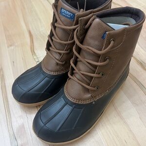 Sperry Tan and Black Waterproof Boots